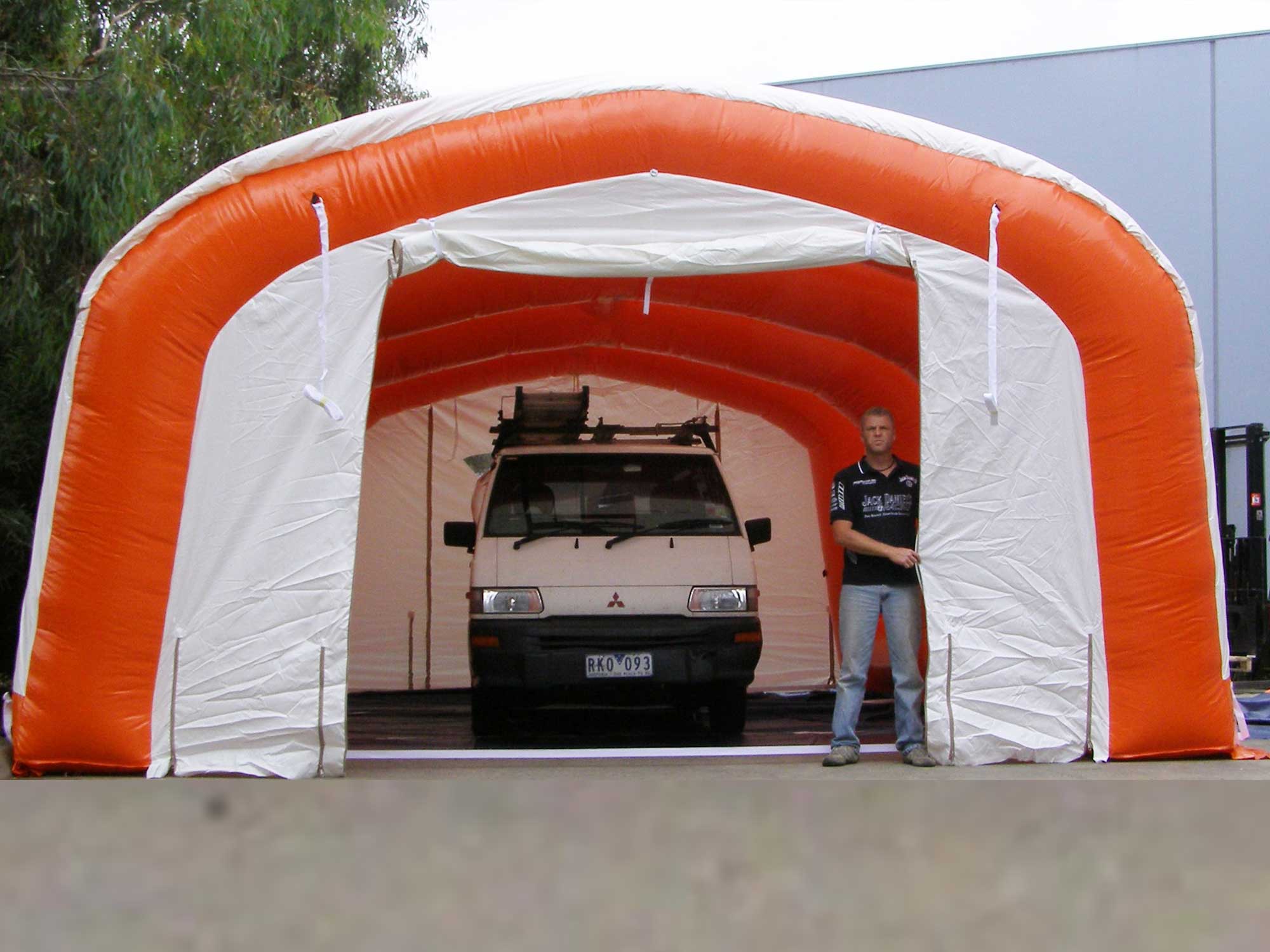 Ezy Shelter inflatable mobile workshop