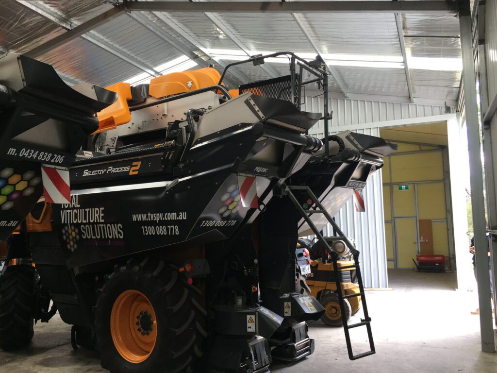 The decontamination process required the harvester to be contained and heated to 46°C for at least six hours in a heat shed.