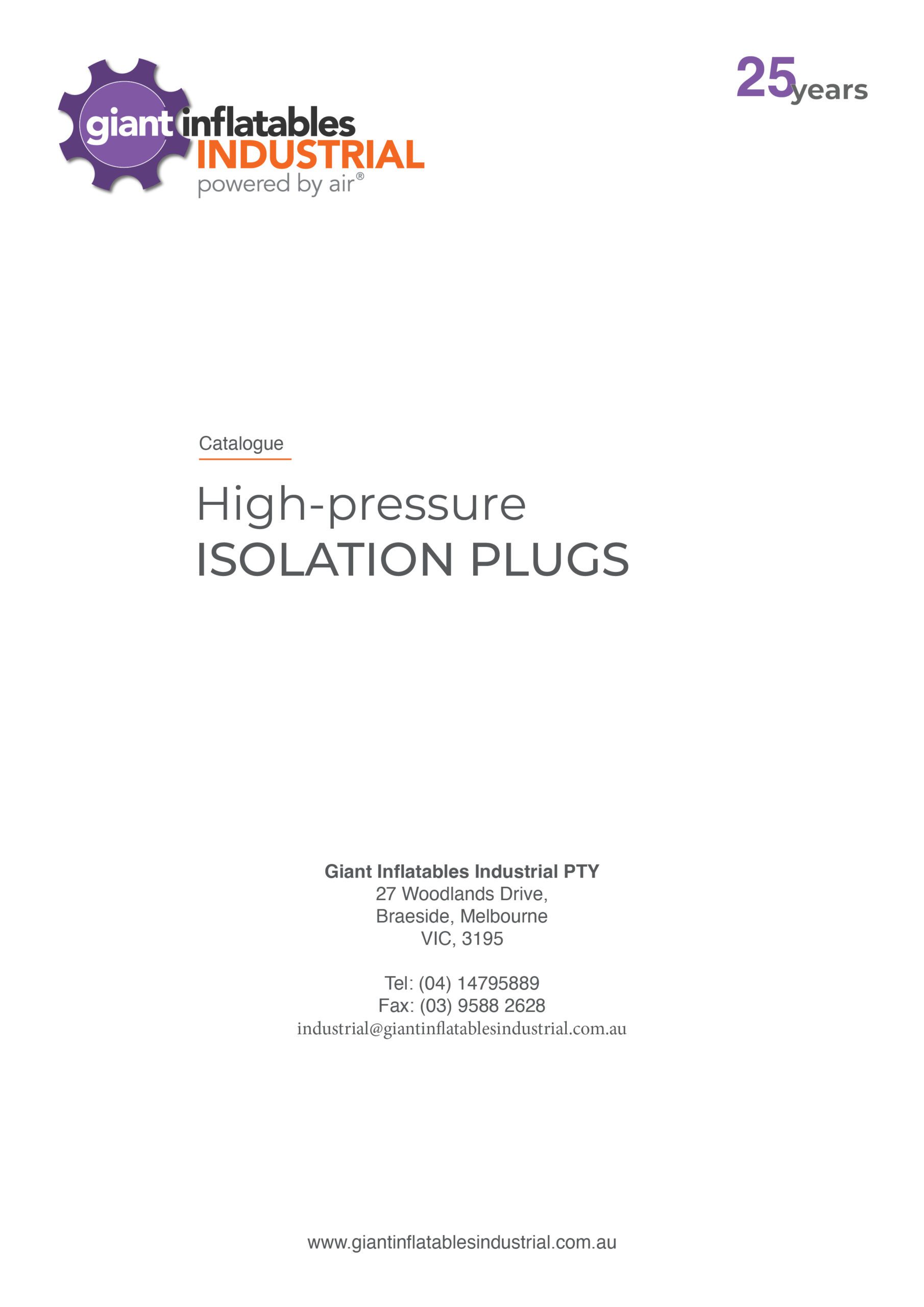 High Pressure Isolation Plug Catalogue