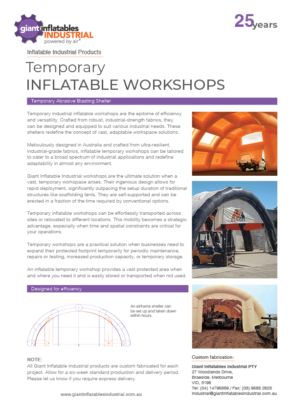 Temporary Inflatable Workshops